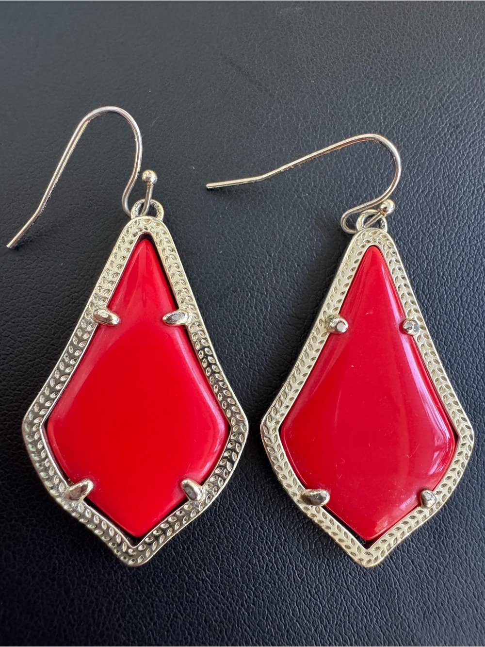 Kendra Scott Alex Red & Gold Earrings